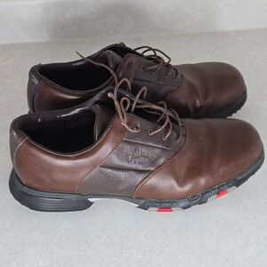 Callaway Mens Brown Leather Xtra Traction‎ Golf Shoes Size 10 Spiked
